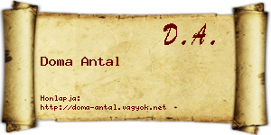 Doma Antal névjegykártya